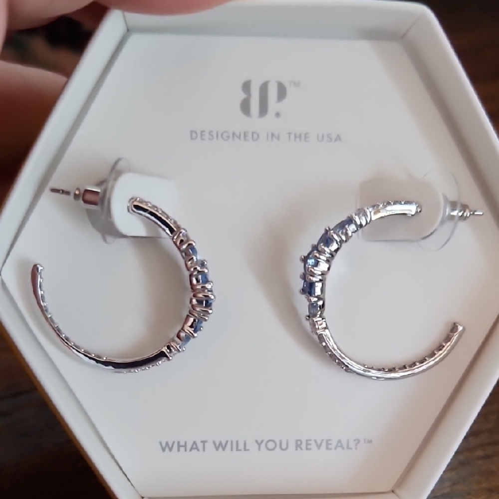 Elegant Silver Hoop Earrings by BP